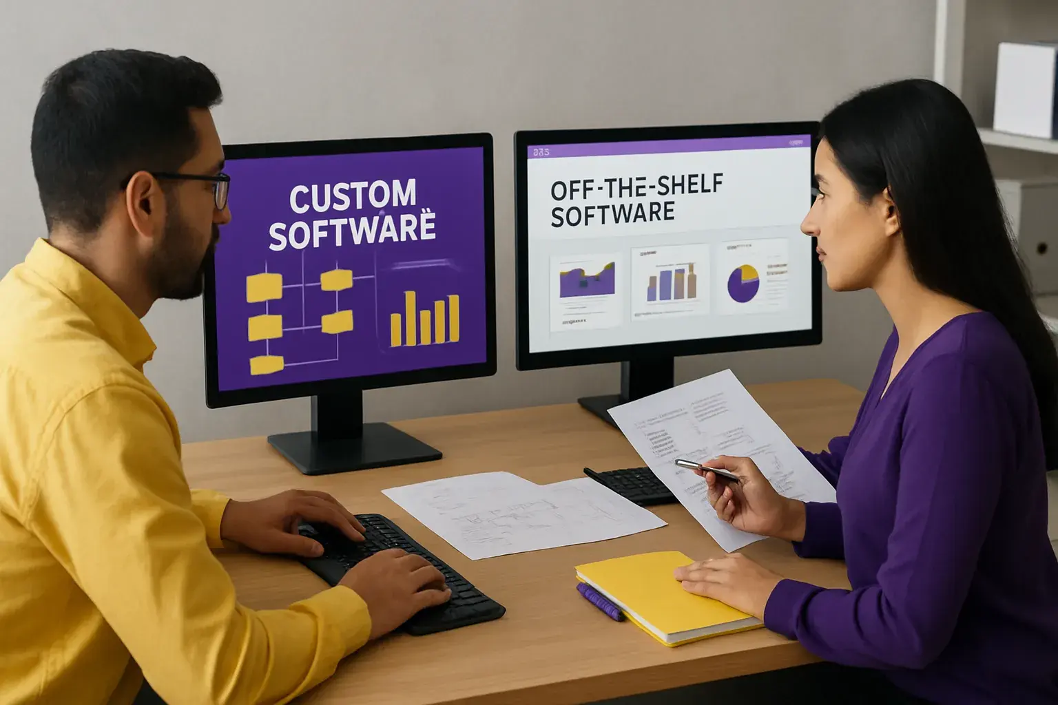 Portada del artículo software-medida-vs-estandar: Software a medida vs. software estándar.